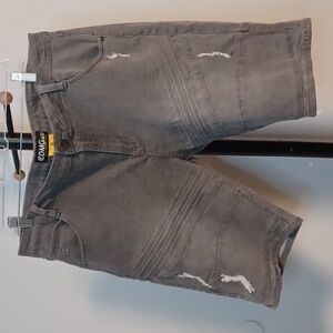 CDMG Gray Jean Moto Shorts Waist 38
